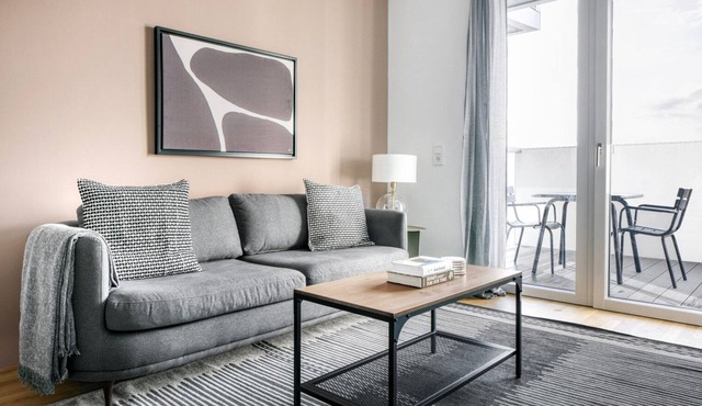 Hip Leopoldstadt 1BR w/Gym, Balcony & Elevator, nr U2, by Blueground