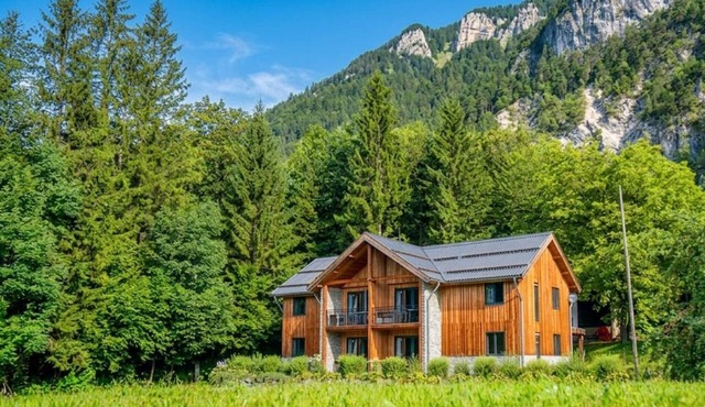 Modern alpine oasis near a lake in Carinthia