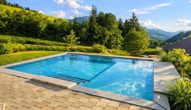 Premium lodge with mountain view, sauna and pool