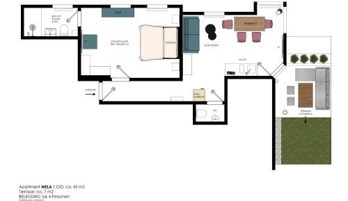 One-Bedroom Apartment with Terrace